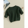 thumbnail image 3 of Lamuusaa Toddler Baby Autumn Sweater, Solid Color Knit Long Sleeve Round Neck Knitwear Pullover Winter Sweatshirt, 3 of 9