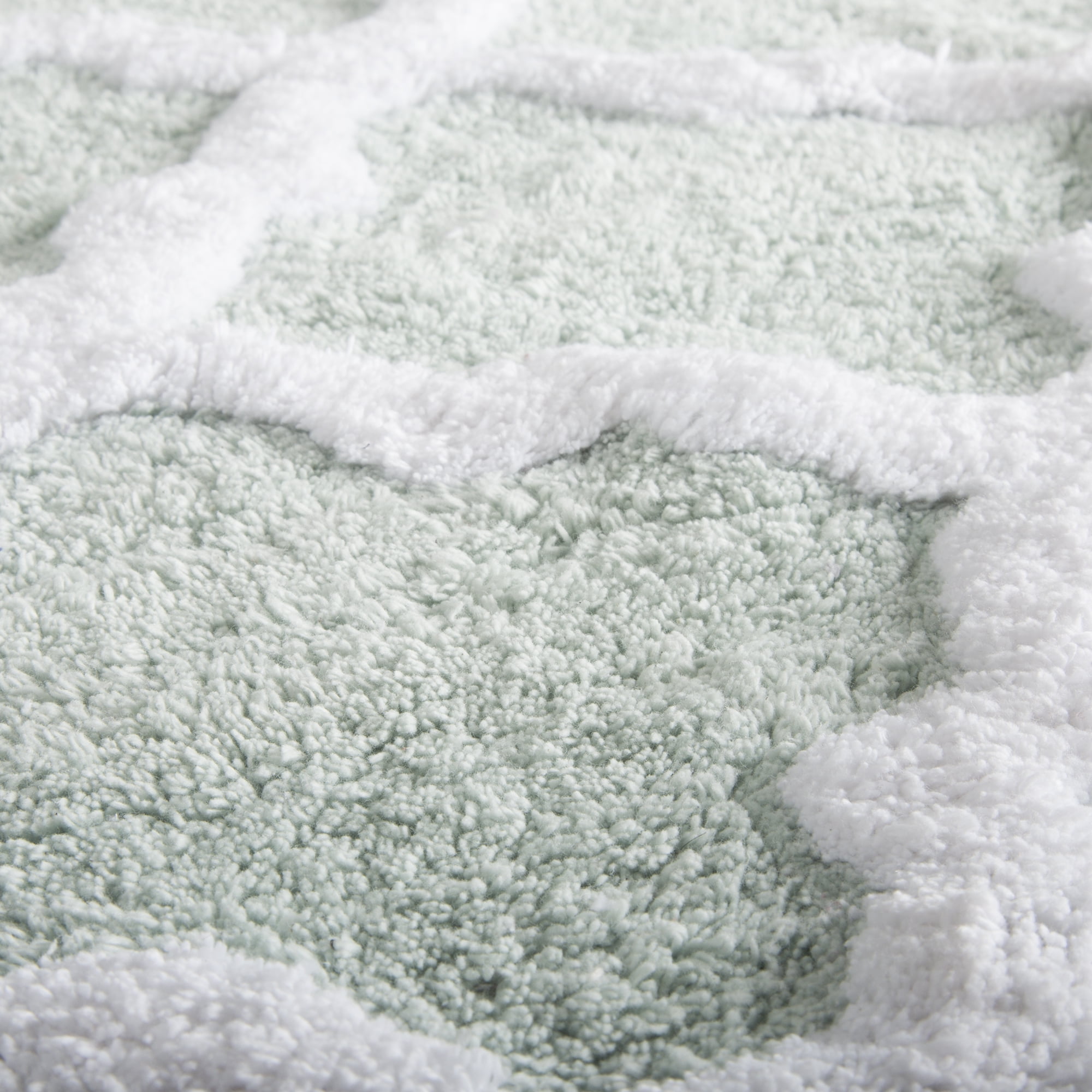 Somerset Home 100% Cotton Trellis Bathroom Mat - 24x60 inches - Seafoam