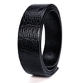 thumbnail image 2 of Catelles Men's Genuine Leather Black Crocodile Pattern Belt (Without Buckle), Wear-Resistant, Casual and Business, Gift Box Packaging&For waist 42in Width 1.38in(3.5cm), 2 of 8