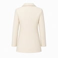 thumbnail image 4 of Women Coat Winter Casual Long Sleeve Solid Color Button Front Lapel Coat with Pockets Soft Loose Fit Cozy Outerwear for Office Wear, 4 of 6
