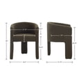 thumbnail image 6 of Guyou Modern Boucle Dining Chairs Set of 3, Barrel Sherpa Side Chair with Curved Backrest and Arms, Comfy Dressing Vanity Chairs, Upholstered Kitchen Chairs for Living Room Bedroom Dining Room, Green, 6 of 7