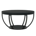 thumbnail image 4 of Fnova Table Basse avec Rangement à 2 Niveaux, Table Basse Ronde de 32 Pouces en Bois avec Pattes en Métal, Table Centrale de Style Rustique Moderne pour Salon, Noir Foncé, 4 of 16