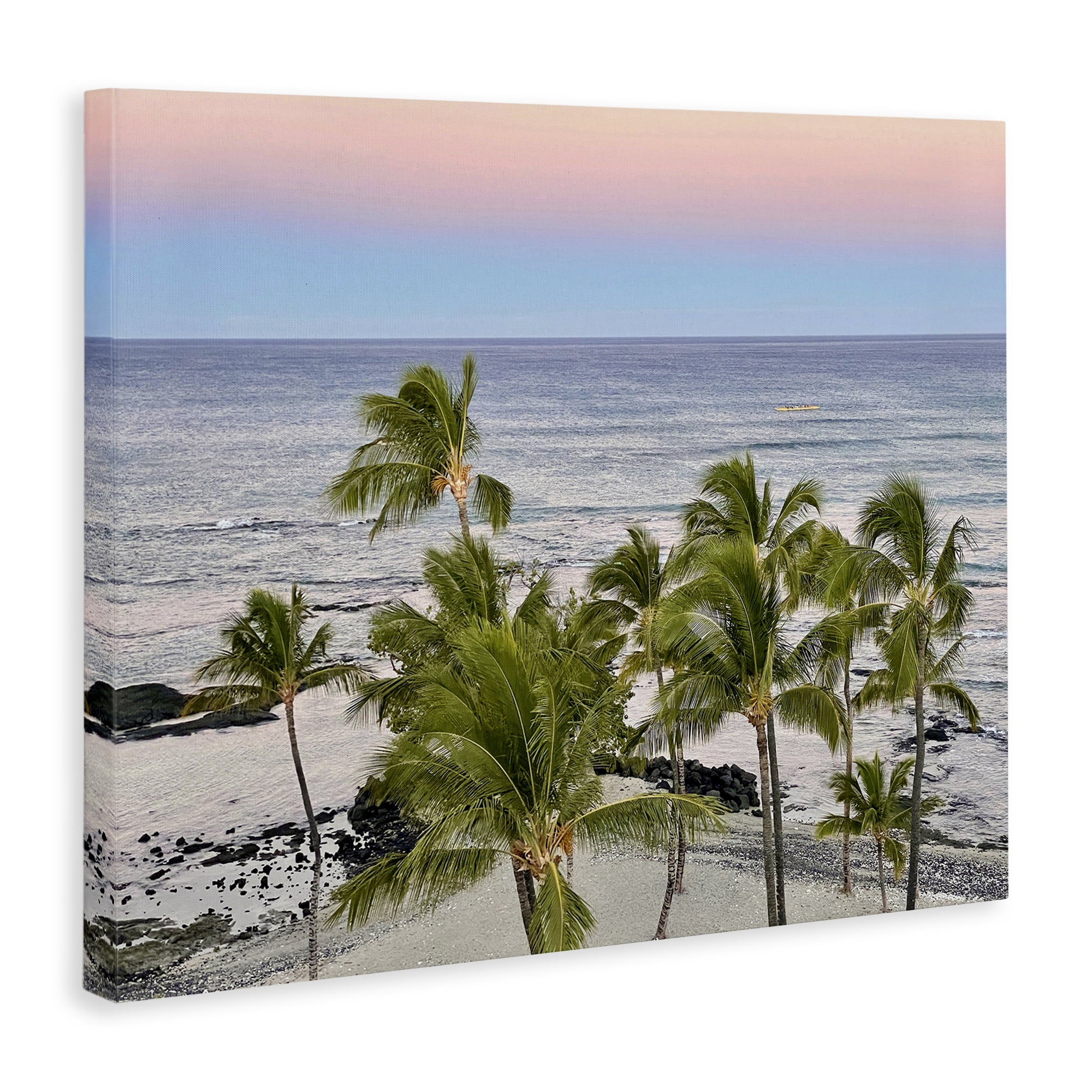 Stupell Industries Afternoon Palms Horizon Landscape Photography Gallery Wrapped Canvas Art Print Wall Art, 20 x 16