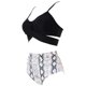thumbnail image 2 of Conjunto de bikini cruzado con cuello halter y cintura alta para mujer, trajes de baño de dos piezas con efecto push up, 2 of 4