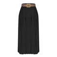 thumbnail image 4 of DHFJKG Maxi Skirts For Women Linen High Waisted Flowy A-Line Elastic Waist Skirt (With Belt) Casual Boho Summer Beach Vacation Clothes Trendy Skirt, 4 of 5