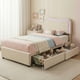 thumbnail image 5 of Yeshouse Estructura de cama Boucle con 2 cajones, plataforma tapizada con cabecero LED y listones de madera maciza. No necesita somier. Ideal para niños y adolescentes, 5 of 7