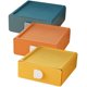 thumbnail image 1 of 3pcs Desk Organizer Drawer Storage Box for Stationery Jewelry Stylish Functional Tabletop Home Office Dorm Room Tranquil Blue, 1 of 4