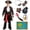 Black, variant on Joyfy Pirate Costume for Kids, Boy Captain Pirate Costume for Halloween Pirate Themed Party Cosplay Dress Up