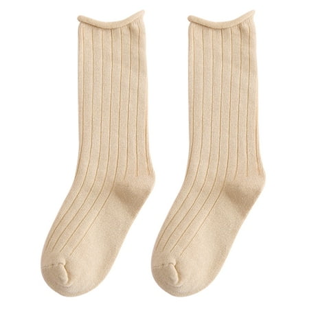 

Children Girls Long Boot Socks Solid Candy Color Leg Warmer Vertical Stripe Hose