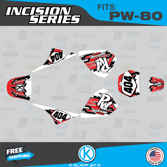 Kalair GFX Graphics Kit for Yamaha PW80 (1990-2008) Incision Series