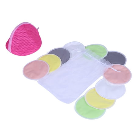 HDE Bamboo Nursing Pads Pack Of 10 Breastfeeding Pads | Reusable & Washable | Absorbent & Leak-Proof | Includes Organza and Laundry (Best Breast Pads For Leaking)