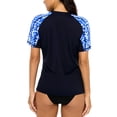 thumbnail image 5 of Women's Quick Dry Mesh Rash Guard Printed Raglan Sleeve Swimwear Surfing Shirt Tops, 5 of 5