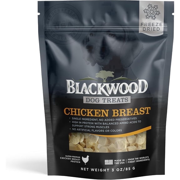Blackwood Freeze-Dried Chicken Breast Single Ingredient Raw Dog Treats, 3 oz Pouch
