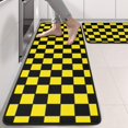 thumbnail image 2 of Kitchen Rugs Sets Of 2,Yellow and Black Checkered Pattern Anti Fatigue Kitchen Mat Rugs Non Slip Washable,Decorative Kitchen Floor Mats for Kitchen,Sink,Laundry,17"x47"+17"x47", 2 of 5