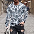 thumbnail image 1 of Blusas y camisas de manga larga con cuello redondo para hombre, blusa informal de manga larga con cuello redondo y estampado., 1 of 5