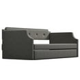 thumbnail image 6 of Euroco Twin Upholstered Daybed with Trundle for Kids Teens Bedroom, Gray, 6 of 17