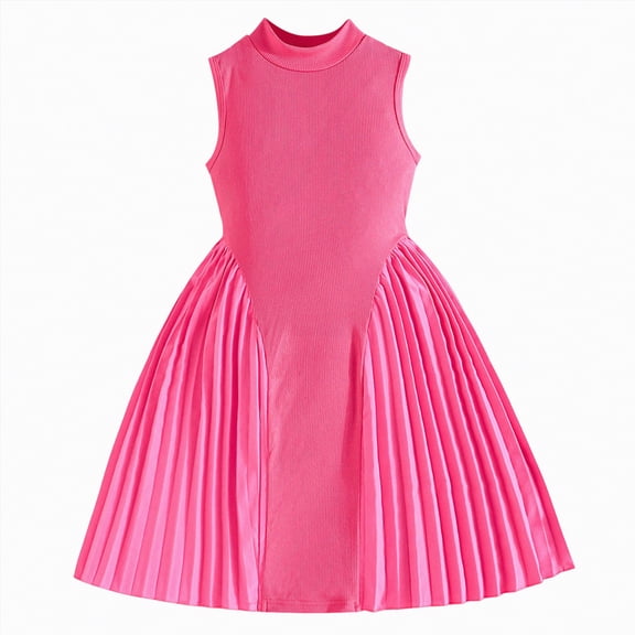 Yindaity Girls Flower Girl Dress Girls Dress Sleeveless Prom Party Formal Graduations Fancy Tween Girls Dresses(Hot Pink,2-3 Years)