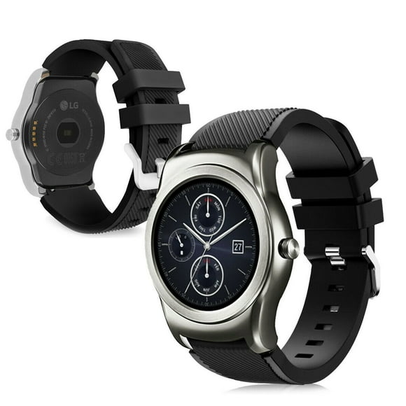 Mignova Watch Band For LG Watch R W100/LG Watch Urbane W150,Sport Silicone Strap Quick Release Soft Rubber Replacement Watch Bands for LG Watch R W100/LG Watch Urbane W150(Black)