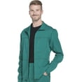 thumbnail image 6 of Dickies Dynamix Medical Scrubs Warm Up Jacket for Men Zip Front DK310, XL, Hunter Green, 6 of 8