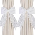 thumbnail image 1 of Pack White Bow Curtain Tiebacks Adjustable Curtain Holdbacks for Home Decoration, 1 of 4
