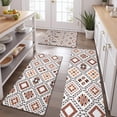 thumbnail image 2 of Brown Geometric Diamond Pattern Kitchen Rugs Sets Of 3,Kitchen Runner Rugs Non Skid Washable,Decorative Kitchen Floor Mats for Kitchen,Sink,Laundry,17"x30"+ 17"x47" + 17"x59", 2 of 6