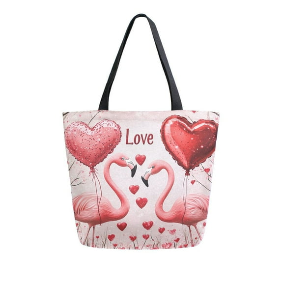 DIXRUYEE Tote Bag Women Weekender Travel Bag Shoulder Handbag Romantic Flamingo Love Printed