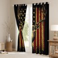thumbnail image 3 of Homewish Safari Deer Black Out Curtains,Retro American Flag Curtains Pack of 2 (42x63 Each),Jungle Wildlife Bedroom Curtains For Boys Kids,Ultra Soft Home Decor, 3 of 6