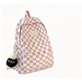thumbnail image 2 of BiFandian Checkerboard Pattern Plaid Backpack, Korean Style Lightweight Casual Daypack with Roomy Compartment, Stylish Carryall Bag for Daily Commute Outdoor Errand Use, 2 of 6