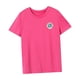 thumbnail image 5 of Camiseta para mujer verano suave cuello redondo moda manga corta Top para trabajo en la playa Rosa Rosa, 5 of 7