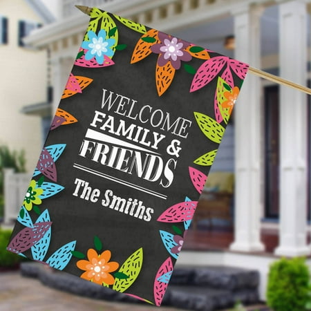 Welcome Family & Friends Customized House Flag, 27" x 18"