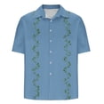 thumbnail image 4 of Mens Casual Botón Arriba Camisas Manga Corta Vintage Boliche Cuba Playa Camisas de Verano Botón Arriba, 4 of 5