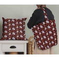 thumbnail image 5 of Soimoi Toile de Coton Rouge Feuilles & Anémone Imprimé Floral par la Cour 42 Pouces de Large, 5 of 5