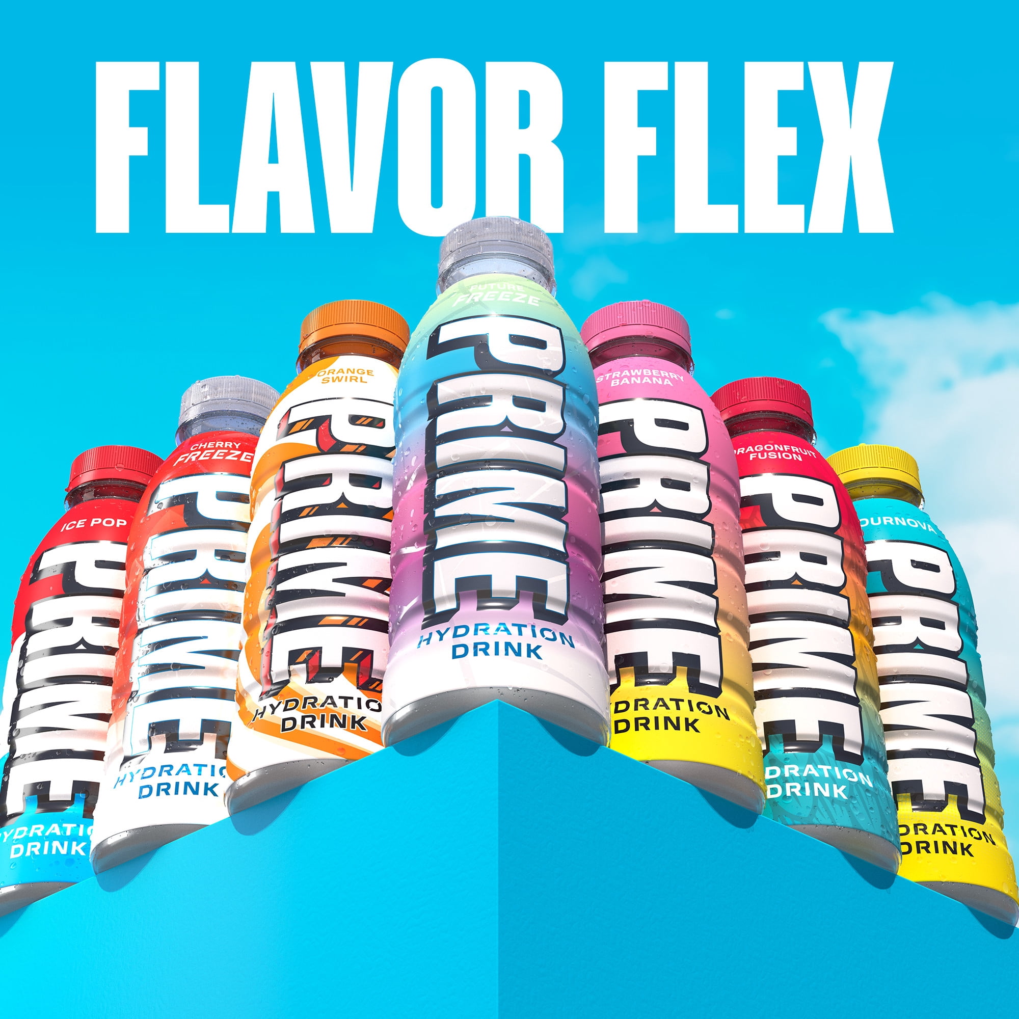Prime Hydration Sports Drink, Dragon Fruit Fusion, Future Freeze, Sour Nova, 12 fl oz, 15 Pack, Bottles
