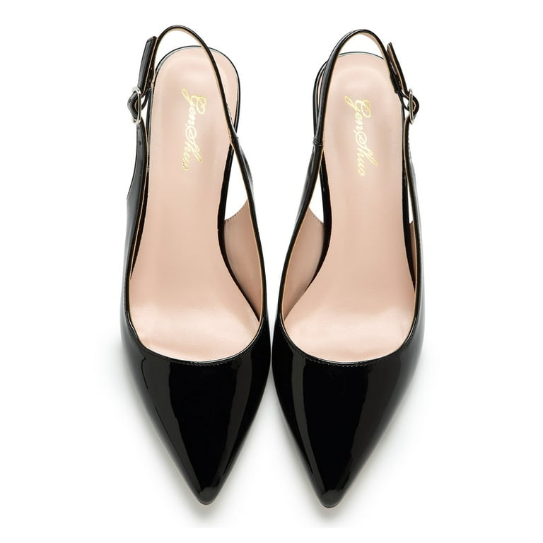 Zhabtuc Women Slingback Kitten Heels Closed Pointed Toe Zhabtuc Women Slingback Kitten Heels Closed Pointed Toe