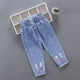 thumbnail image 2 of Odeerbi 2-6 Años Niña Vaquero Estampado Pantalón Vaquero Cintura Elástica Pantalón Vaquero Bolsillo, 2 of 3