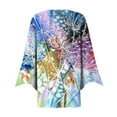 thumbnail image 3 of Sksloeg Cardigans for Women Dressy Summer Button Cardigans Tops Women Floral Printed 3/4 Sleeve Tunic Lightweight Jacket Women S-3xl,Purple M, 3 of 5