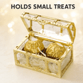 thumbnail image 3 of ABCISI 12 Pcs Clear Treasure Chest Favor Boxes, Mini Candy Gift Boxes With Gold Trim, 2.8 x 2 x 2 in Wedding Party Favor Containers for Baby Shower Birthday Decorations, 3 of 7