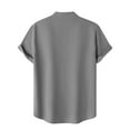 thumbnail image 3 of yillto Men V Neck Shirts Short Sleeve Loose Summer Tee Basic Solid Color Casual Tshirts with Buttons, 3 of 5
