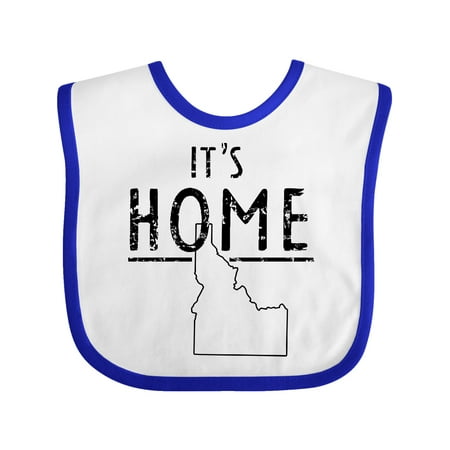 

Inktastic It s Home- State of Idaho Outline Distressed Text Gift Baby Boy or Baby Girl Bib