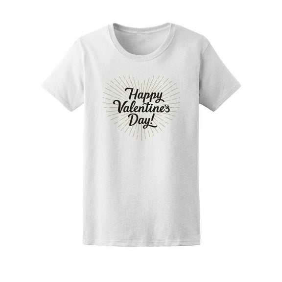 Happy Valentine's Day Golden Rays T-Shirt Women -Image by Shutterstock, Female Medium