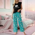 thumbnail image 2 of Bibifish Womens Pajama Sets Cartoon Character Printed Ruffle Sleeve Sleepwear Sets Ruffle Sleeve Top With Pants Funny Letter Nightwear Sets, 2 of 8