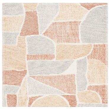SAFAVIEH Metro Lynett Geometric Area Rug, Taupe/Grey, 6' x 6' Square