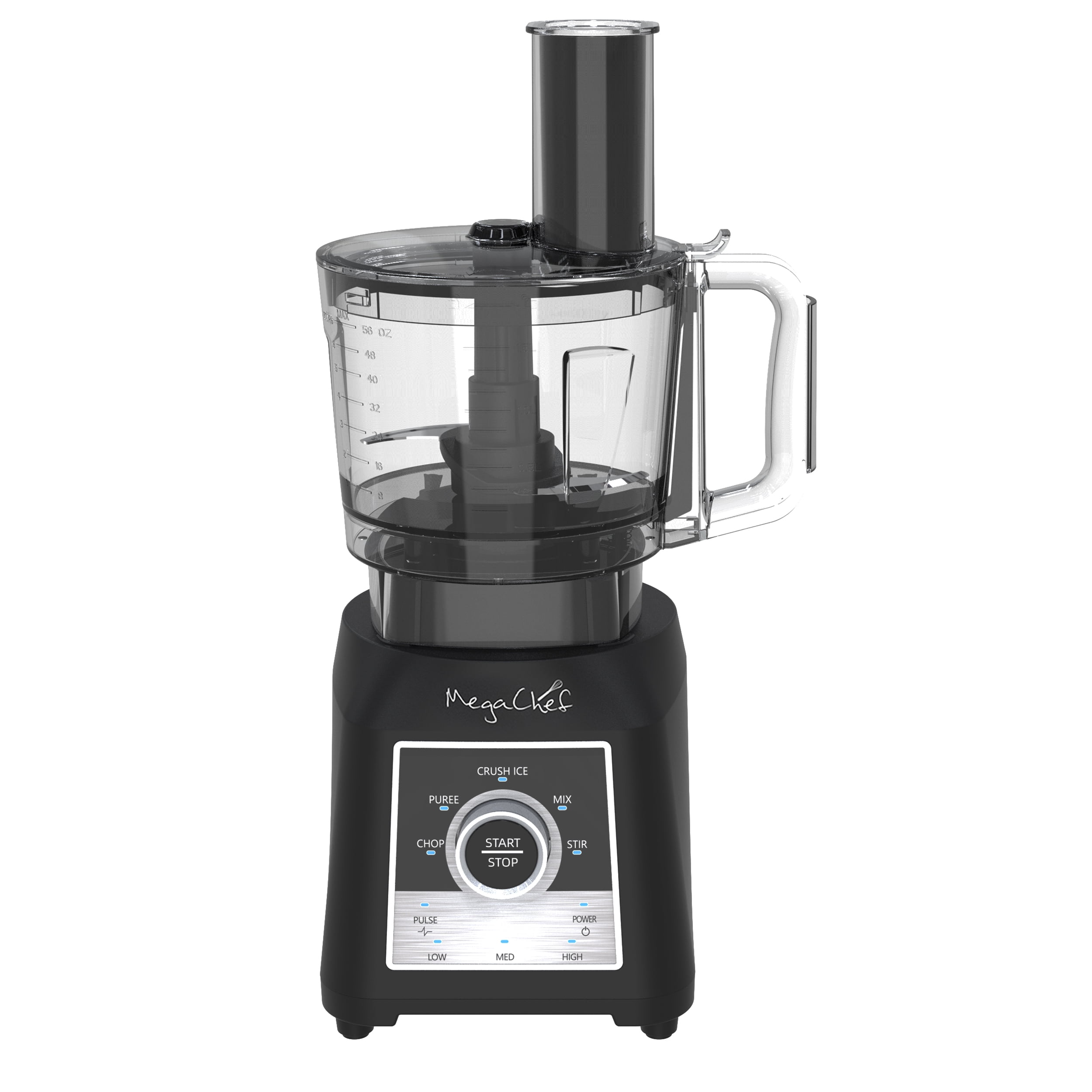 MegaChef 8 Cup Knob Panel Blender with 5 Cup Food Processor and Two 24 Ounce On-The-Go Cup Combo Set