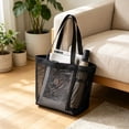 thumbnail image 6 of MMJ Mesh Beach Bag Portable Shoulder Tote 16.14x6.69x10.63in Small Folding Shopping Bag Travel Storage, 6 of 6