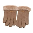 thumbnail image 1 of Guantes de invierno para mujer, resistentes al viento, con forro suave, cálidos, para SMS y pantalla táctil. Caqui, 1 of 9