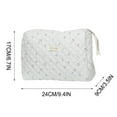 thumbnail image 4 of JeashCHAT Kawaii Makeup Bag, Cotton Makeup Bag Fragmentary Makeup Handbags Zipper Korean Quilted Travel Organizer Portable Cute Beauty Case Floral Print Large Capacity, 4 of 7