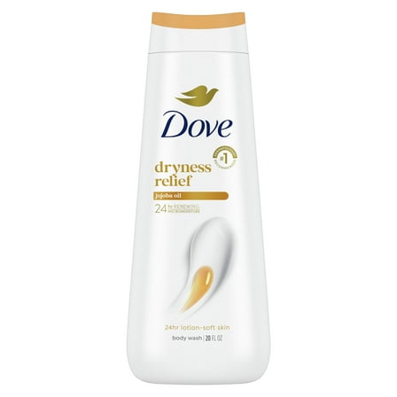 Dove Body Wash for Women Renewing Dryness Relief with Jojoba Oil Cleanser All Skin, 20 oz