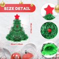thumbnail image 2 of 4 piezas de sombrero de árbol de Navidad divertido sombrero de Papá Noel forma de árbol decorado con estrella y pompones verdes para disfraces de Navidad para adultos y niños, 2 of 7