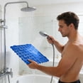 thumbnail image 4 of Self-Draining Interlocking Non Slip Bath Mat, Modular Bathroom Floor Tiles for Shower Wet Area Use(Blue,30x30 cm / 12x12 in), 4 of 6