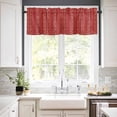thumbnail image 3 of Christmas Showflake Kitchen Curtains and Valances Set, Bohemia Stripe Red Rod Pocket Window Valance 18 Inch Window Curtain Panels for Living Room Bedroom Laundry, 27.5x36in, 3 Pieces, 3 of 7